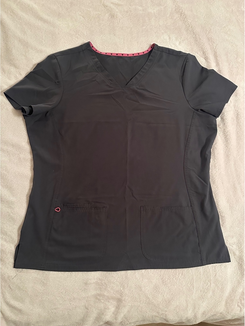HeartSoul Break On Through V-Neck Scrub Top - Pewter Grey - Size 2XL XXL
